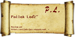 Pallek Leó névjegykártya